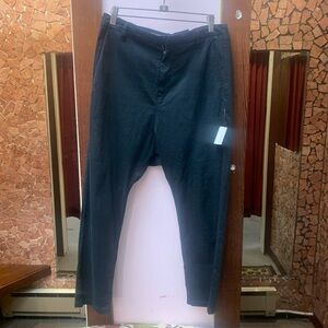 NWOT Nili Lotan Jet Black Cotton, Paris Pants, Slouchy, Langenhook, Size 2.